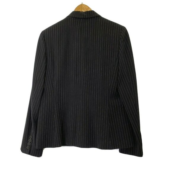 Charter Club Petite Women's size 8P Button Front Lined Blazer Jacket Top Black - Picture 2 of 7